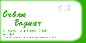 orban bognar business card