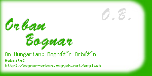 orban bognar business card